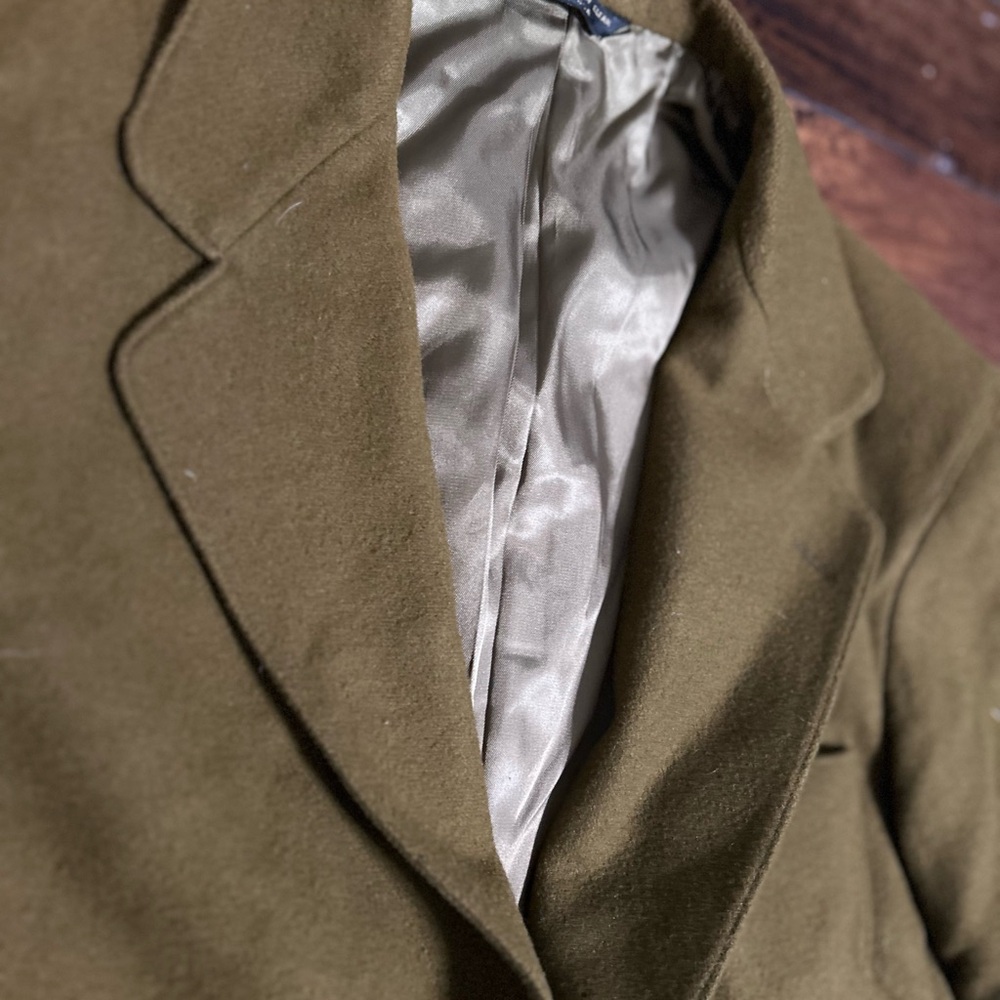 Banana Republic Men's Khaki Trench Coat wool 100%